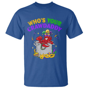 Mardi Gras T Shirt Who's Your Crawdaddy Funny Crawfish Jester Beads TS09 Royal Blue Printyourwear