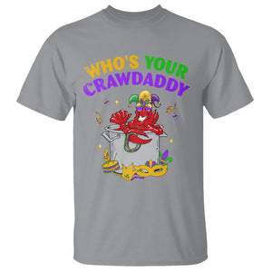 Mardi Gras T Shirt Who's Your Crawdaddy Funny Crawfish Jester Beads TS09 Sport Gray Printyourwear