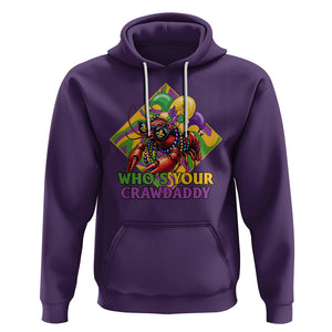 Mardi Gras Hoodie Who's Your Crawdaddy Funny Crawfish Jester Beads TS09 Purple Printyourwear
