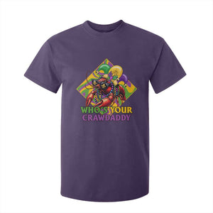 Funny Mardi Gras T Shirt For Kid Who's Your Crawdaddy Crawfish Jester Beads TS09 Purple Print Your Wear