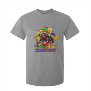 Funny Mardi Gras T Shirt For Kid Who's Your Crawdaddy Crawfish Jester Beads TS09 Sport Gray Print Your Wear