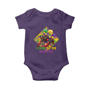 Funny Mardi Gras Baby Onesie Come At Me Breaux Crawfish Beads TS09 Purple Print Your Wear