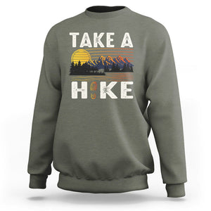 Hiking Lover Sweatshirt Take A Hike Outdoor Nature Camping TS09 Military Green Printyourwear