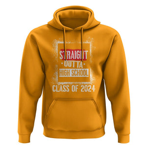 Graduation Hoodie Straight Outta High School 2024 TS09 Gold Print Your Wear
