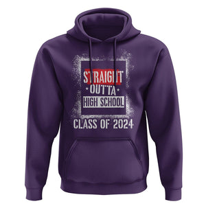 Graduation Hoodie Straight Outta High School 2024 TS09 Purple Print Your Wear