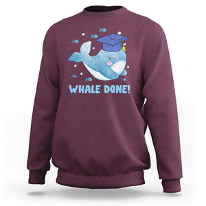 Graduation Sweatshirt Whale Done Congratulation Graduated Graduating TS09 Maroon Print Your Wear