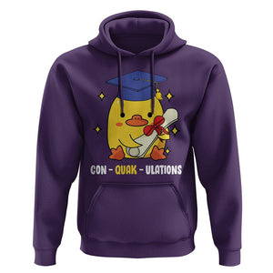 Graduation Hoodie Con-quack-ulations Congratulation Graduated Duck TS09 Purple Print Your Wear