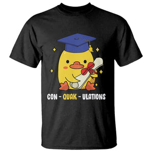 Graduation T Shirt Con-quack-ulations Congratulation Graduated Duck TS09 Black Print Your Wear