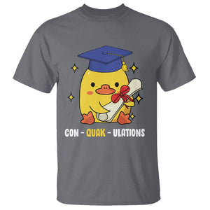Graduation T Shirt Con-quack-ulations Congratulation Graduated Duck TS09 Charcoal Print Your Wear