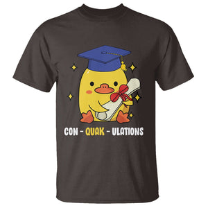 Graduation T Shirt Con-quack-ulations Congratulation Graduated Duck TS09 Dark Chocolate Print Your Wear