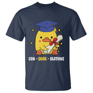 Graduation T Shirt Con-quack-ulations Congratulation Graduated Duck TS09 Navy Print Your Wear