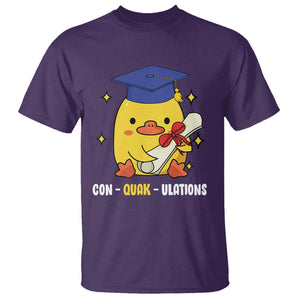 Graduation T Shirt Con-quack-ulations Congratulation Graduated Duck TS09 Purple Print Your Wear