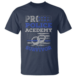 Police Academy Graduation T Shirt Proud Police Academy Survivor America Flag TS09 Navy Print Your Wear