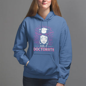 Ph.D. Graduation Hoodie Poud Black Queen With A Doctorate TS09 Royal Blue Print Your Wear