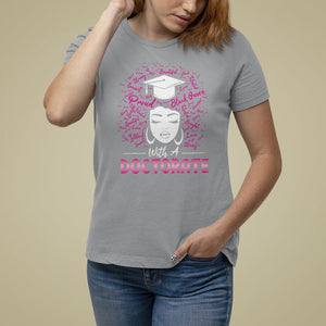 Ph.D. Graduation T Shirt For Women Poud Black Queen With A Doctorate TS09 Sport Gray Print Your Wear