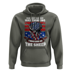 Your First Mistake Was Thinking I Was One Of The Sheep Skull Flag Patriotic Hoodie TS09 Military Green Print Your Wear