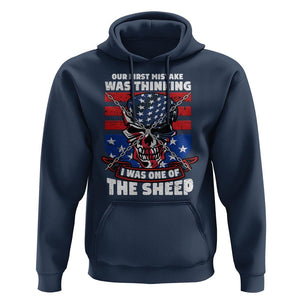 Your First Mistake Was Thinking I Was One Of The Sheep Skull Flag Patriotic Hoodie TS09 Navy Print Your Wear
