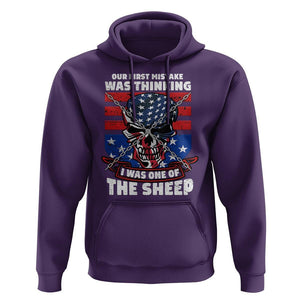Your First Mistake Was Thinking I Was One Of The Sheep Skull Flag Patriotic Hoodie TS09 Purple Print Your Wear