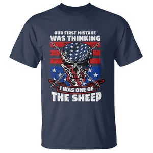 Your First Mistake Was Thinking I Was One Of The Sheep Skull Flag Patriotic T Shirt TS09 Navy Print Your Wear