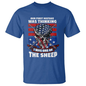 Your First Mistake Was Thinking I Was One Of The Sheep Skull Flag Patriotic T Shirt TS09 Royal Blue Print Your Wear