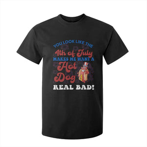 You Look Like The 4th Of July Funny Hot Dog T Shirt For Kid TS09 Black Print Your Wear
