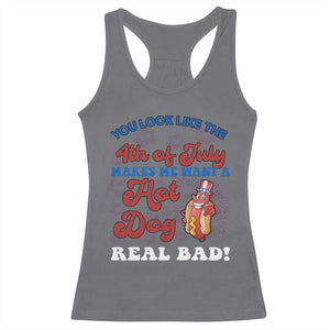 You Look Like The 4th Of July Funny Hot Dog Racerback Tank Top TS09 Charcoal Print Your Wear