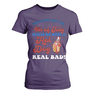 You Look Like The 4th Of July Funny Hot Dog T Shirt For Women TS09 Purple Print Your Wear