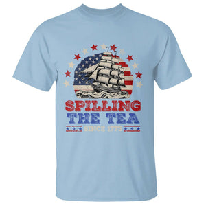 Funny 4th Of July T Shirt Spilling The Tea Since 1773 TS09 Light Blue Print Your Wear