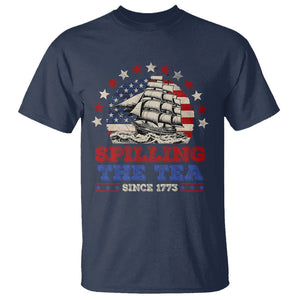 Funny 4th Of July T Shirt Spilling The Tea Since 1773 TS09 Navy Print Your Wear