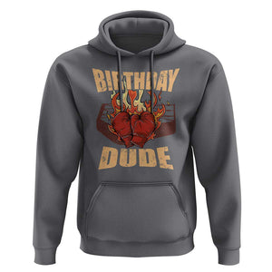 Birthday Dude Boxing Player Hoodie TS09 Charcoal Print Your Wear