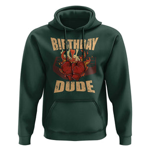 Birthday Dude Boxing Player Hoodie TS09 Dark Forest Green Print Your Wear