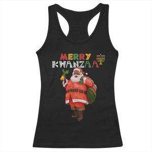 African American Xmas Merry Kwanzaa Santa Racerback Tank Top TS09 Black Print Your Wear