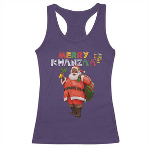 African American Xmas Merry Kwanzaa Santa Racerback Tank Top TS09 Purple Print Your Wear