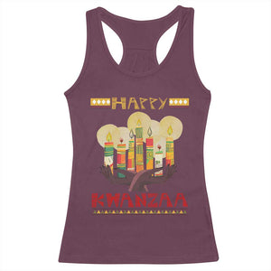 African American Xmas Happy Kwanzaa Racerback Tank Top TS09 Maroon Print Your Wear
