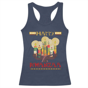 African American Xmas Happy Kwanzaa Racerback Tank Top TS09 Navy Print Your Wear