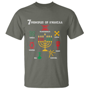 Christmas T Shirt 7 Principles Of Kwanzaa African American Festival TS09 Military Green Printyourwear