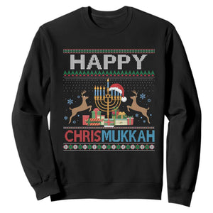 Happy Chrismukkah Funny Jewish Christmas Hanukkah Chanukah Sweatshirt TS09 Black Print Your Wear