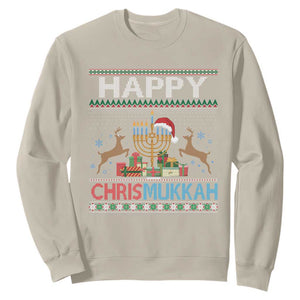 Happy Chrismukkah Funny Jewish Christmas Hanukkah Chanukah Sweatshirt TS09 Sand Print Your Wear
