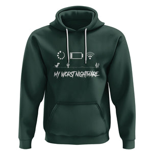 My Worst Nightmare Emty Battery Wifi Loading Gamer Power Hoodie TS09 Dark Forest Green Printyourwear