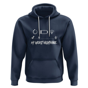 My Worst Nightmare Emty Battery Wifi Loading Gamer Power Hoodie TS09 Navy Printyourwear