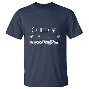 My Worst Nightmare Emty Battery Wifi Loading Gamer Power T Shirt TS09 Navy Printyourwear