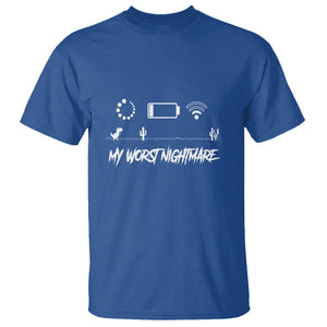 My Worst Nightmare Emty Battery Wifi Loading Gamer Power T Shirt TS09 Royal Blue Printyourwear