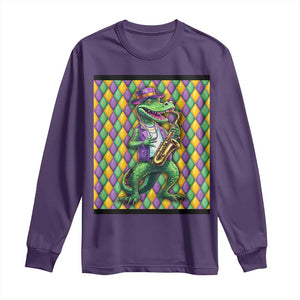 Mardi Gras Funny Alligator Crocodiles Jester Fat Tuesday New Orleans Long Sleeve Shirt TS09 Purple Print Your Wear