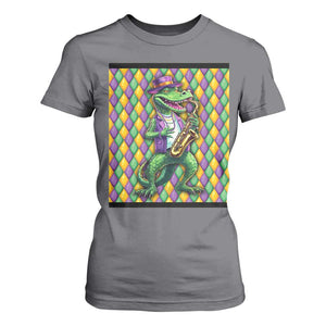 Mardi Gras Funny Alligator Crocodiles Jester Fat Tuesday New Orleans T Shirt For Women TS09 Charcoal Print Your Wear