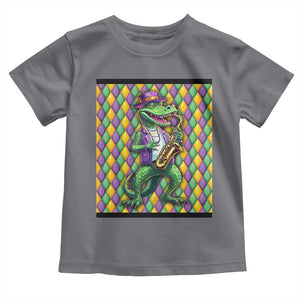 Mardi Gras Funny Alligator Crocodiles Jester Fat Tuesday New Orleans Toddler T Shirt TS09 Charcoal Print Your Wear
