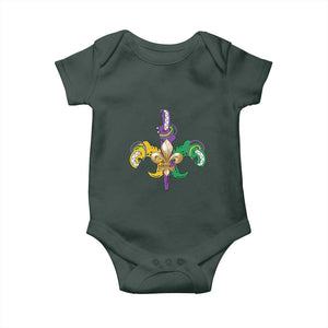 Mardi Gras Alligator Crocodiles Funny Fleur De Lis Baby Onesie TS09 Print Your Wear