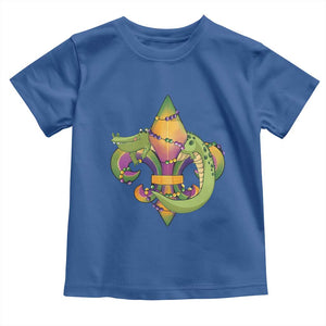 Mardi Gras Alligator Crocodiles Fleur De Lis Toddler T Shirt TS09 Royal Blue Print Your Wear