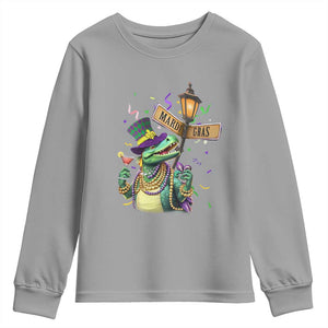 Bead Dinosaur Funny Mardi Grawr Gras Youth Sweatshirt TS09 Sport Gray Print Your Wear