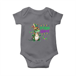 Mardi Grawr Gras Cute Bead Dinosaur Baby Onesie TS09 Charcoal Print Your Wear