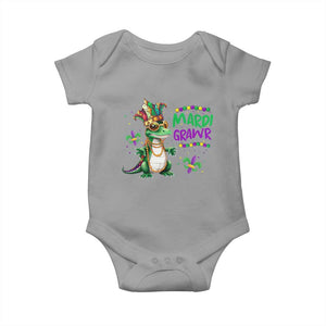 Mardi Grawr Gras Cute Bead Dinosaur Baby Onesie TS09 Sport Gray Print Your Wear